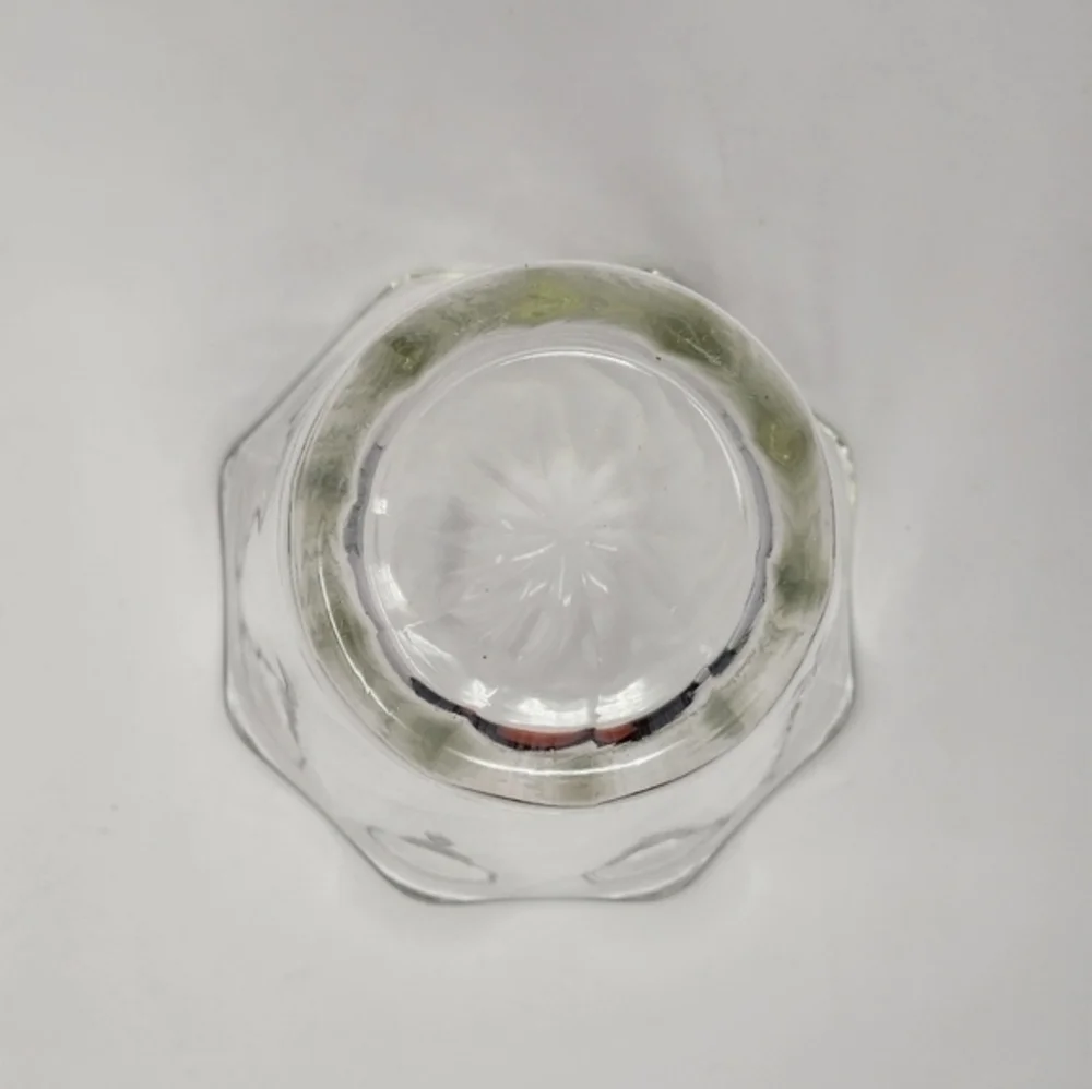Vintage‎ Swirl Pattern Bent Edge Clear Glass Vase